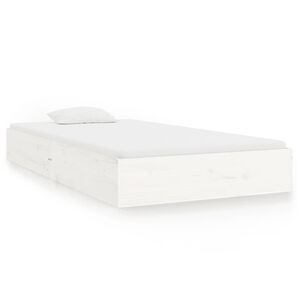 vidaXL Estrutura de cama 100x200 cm madeira maci&ccedil;a branco
