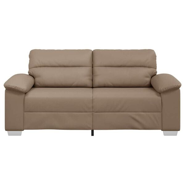 vidaXL Sof&aacute; de 2 lugares Cappuccino 180x81x84 cm Couro sint&eacute;tico