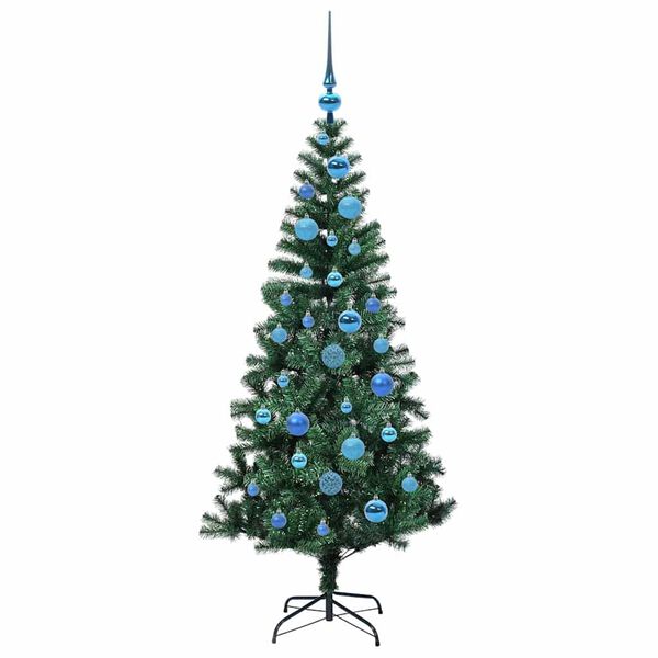 vidaXL &Aacute;rvore de Natal Artificial Pr&eacute;-iluminada Verde 150 cm
