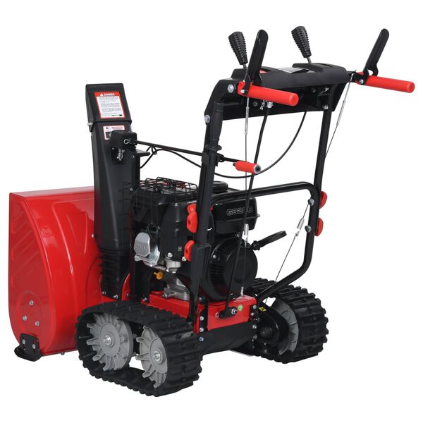 vidaXL Limpa-neve dois est&aacute;gios pl&aacute;stico 196cc 6,5cv vermelho e preto