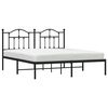 vidaXL Estrutura de cama com cabeceira 160x200 cm metal preto