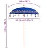 vidaXL Parasol Balin&ecirc;s Azul 185 x 185 x 260 cm