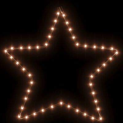 vidaXL Figura natalícia de estrela 48 LEDs 56 cm branco quente