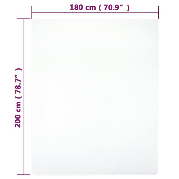 vidaXL Len&ccedil;&oacute;is ajust&aacute;veis 2 pcs 180x200 cm algod&atilde;o jersey branco