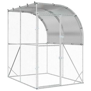vidaXL Galinheiro Prateado 200 x 200 x 215 cm A&ccedil;o Galvanizado