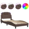 vidaXL Estrutura de cama Viana com LED sem colchão 90x200 cm castanho