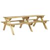 vidaXL Mesa de piquenique com bancos 220x122x72 cm pinho impregnado