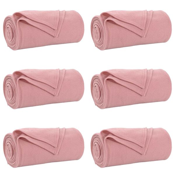 vidaXL Cobertores de Sof&aacute; 6 pcs Rosa 200 x 150 cm L&atilde;
