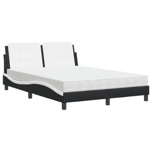 vidaXL Estrutura de cama sem colch&atilde;o Zadar 140x190 cm couro artificial preto