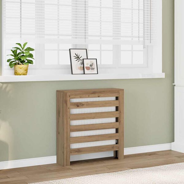 vidaXL Cobertura de radiador derivados de madeira carvalho artisiano