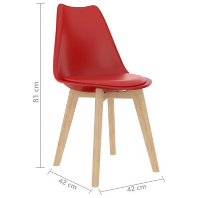 vidaXL Cadeiras de jantar 2 pcs plástico vermelho