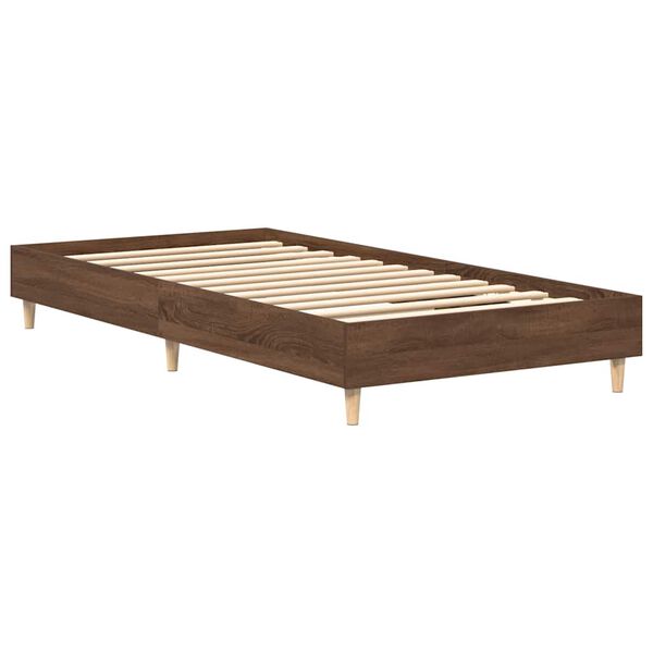 vidaXL Estrutura cama s/ colch&atilde;o 90x190 cm carvalho castanho