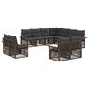vidaXL Conjunto de Sof&aacute; de Jardim 11 unid. Cinza e Cinza Escuro