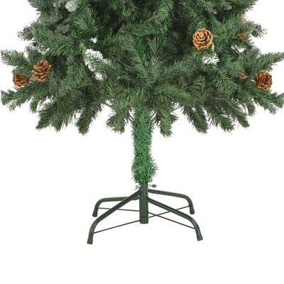 vidaXL Árvore de Natal artificial com pinhas e brilho branco 150 cm