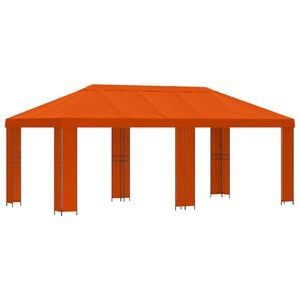 vidaXL Gazebo de Jardim 6 x 3 m Laranja Poli&eacute;ster e A&ccedil;o 190 gsm