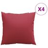 vidaXL Conjunto de 4 almofadas para sof&aacute;, cor vinho tinto, 60x60 cm, em tecido