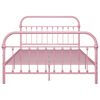 vidaXL Estrutura de cama 120x200 cm metal rosa