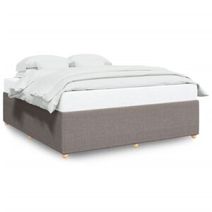 vidaXL Cama sem colch&atilde;o 200x200 cm tecido cinzento-acastanhado