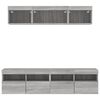 vidaXL 5 pcs m&oacute;veis parede p/ TV c/ LEDs deriv. madeira cinza sonoma