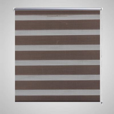Estore de rolo 120 x 175 cm, linhas de zebra / Café