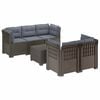 vidaXL Sof&aacute; de Jardim de 5 Pessoas com Almofadas Visual de Rattan PP