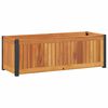 vidaXL Vaso/floreira de jardim 80x30x27,5 cm ac&aacute;cia maci&ccedil;a e a&ccedil;o