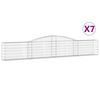 vidaXL Cestos gabi&atilde;o arqueados 7 pcs 400x30x60/80 cm ferro galvanizado