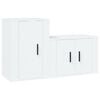 vidaXL 2 pcs conjunto m&oacute;veis de TV derivados de madeira branco