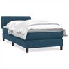 vidaXL Cama com molas/colch&atilde;o 100x220 cm veludo azul-escuro