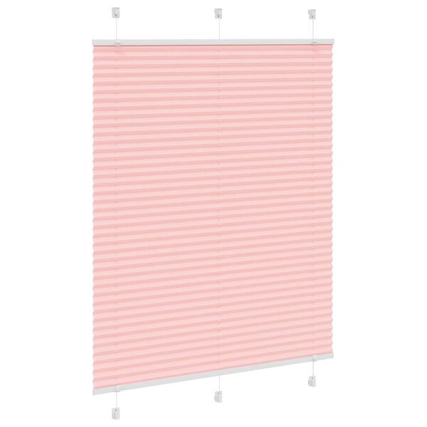 vidaXL Rosa Plissada Cega 110x150 cm Largura Tecido 109,4cm Poli&eacute;ster