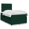 vidaXL Cama boxspring com colch&atilde;o 120x190 cm veludo verde-escuro