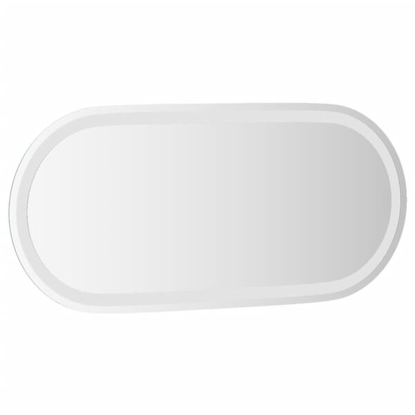 vidaXL Espelho de casa de banho com luzes LED oval 80x35 cm