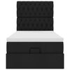 vidaXL Estrutura de cama otomana com colchão 100x200cm tecido preto
