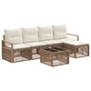 vidaXL Conjunto de Sof&aacute; de Jardim 6 pcs Bege vime PE