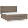 vidaXL Cama com molas/colch&atilde;o 180x200 cm tecido castanho-acinzentado