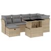 vidaXL 7 pcs conjunto de sof&aacute;s p/ jardim com almofad&otilde;es vime PE bege