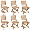 vidaXL Cadeiras de jardim dobr&aacute;veis c/ almofad&otilde;es 6 pcs ac&aacute;cia maci&ccedil;a