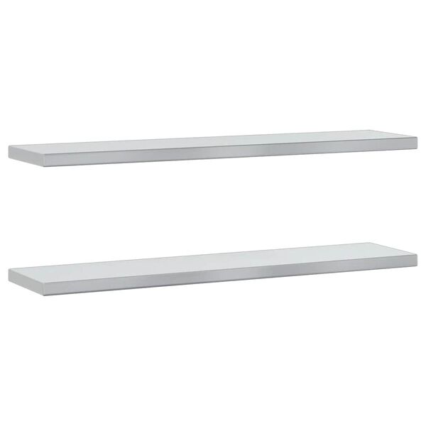 vidaXL Prateleiras de parede 2pcs 100x23,5cm a&ccedil;o inoxid&aacute;vel prateado