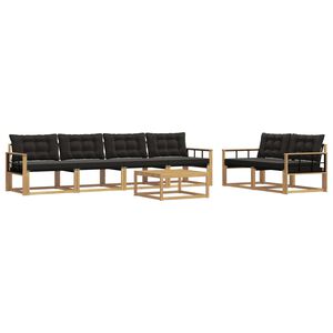 vidaXL Conjunto de Sof&aacute;s para Exterior 7 unid. Branco e Preto