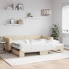 vidaXL Sofá-cama c/ gavetão e colchões 90x200 cm tecido cor creme