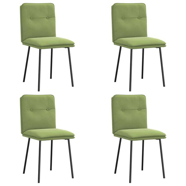 vidaXL Cadeiras de jantar 4 pcs veludo verde-claro