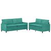 vidaXL Conjunto de Sof&aacute;s 2 pcs Turquesa Veludo
