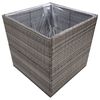 vidaXL Vaso/floreira de jardim 80x80x80 cm vime PE cinzento