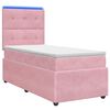 vidaXL Cama Box com LED e Colch&atilde;o Rosa 100 x 200 cm Veludo
