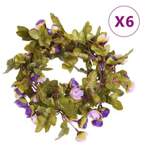 vidaXL Grinaldas de flores 6 pcs 215 cm roxo claro
