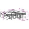 vidaXL 11 pcs conjunto jantar p/ jardim c/ almofad&otilde;es vime PE cinzento