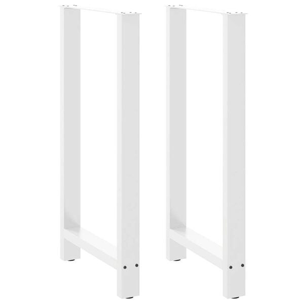 vidaXL P&eacute;s para mesa de bar , brancos, 2 pe&ccedil;as, 60x (110-111) cm, a&ccedil;o