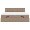 vidaXL Estrutura de cama otomana com colch&otilde;es cappucino 180x200 cm
