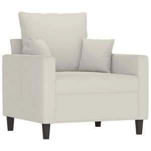 vidaXL Poltrona 60 cm veludo cor creme