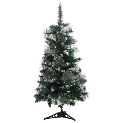 vidaXL Árvore de Natal artificial c/ suporte 90 cm PVC verde e branco